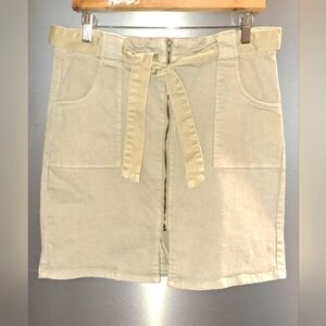 Ladies Saks Fifth Avenue Mini Skirt Exposed Zipper Tie Front Pockets  Pockets 29